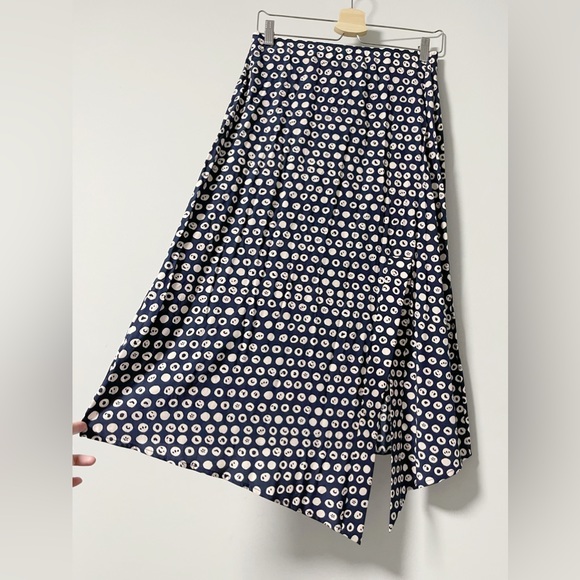 Silk Midi Skirt with Front Slit - Picture 3 of 15